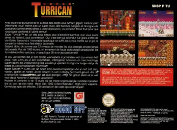 Super Turrican (Europe) box cover back